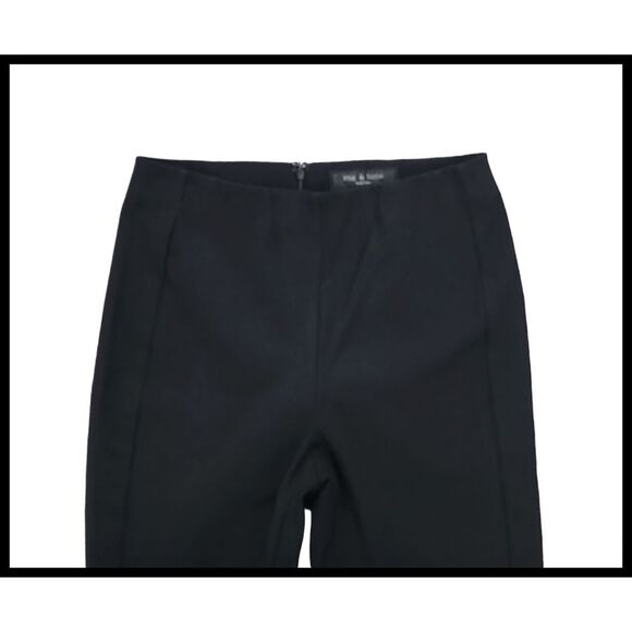 Rag & Bone Simone High Rise Slim Stretch Crop Pants Plain Front Rear Zip Black 6 - Picture 4 of 14